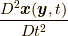 \frac{D^{2} \bm{x}(\bm{y},t)}{Dt^{2}}