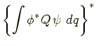 $\displaystyle \left\{\int \phi^* Q\,\psi~dq\right\}^*$