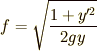 f=\sqrt{1+y'^{2}\over 2gy}