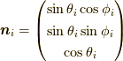 \bm{n}_i = \begin{pmatrix} \sin \theta_i \cos \phi_i \\ \sin \theta_i \sin \phi_i \\ \cos \theta_i \end{pmatrix}